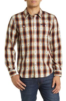 DARK SEAS Bishop Plaid Cotton Button-Up Shirt in Black/Bone