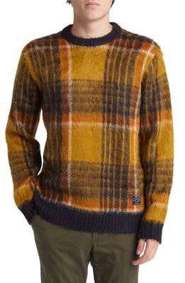 DARK SEAS Cedarvale Plaid Jacquard Crewneck Sweater in Brown/Antique