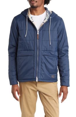 DARK SEAS McCauley Hooded Quilted Jacket in Navy