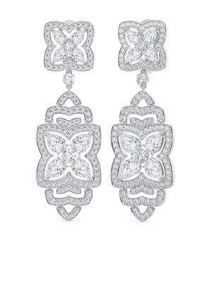 De Beers Jewellers 18kt white gold Enchanted Lotus diamond drop earrings - Silver