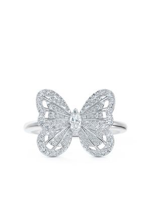 De Beers Jewellers 18kt white gold Portraits of Nature butterfly diamond ring - Silver