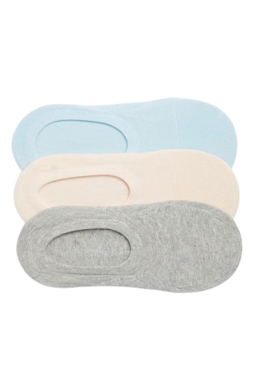 Nordstrom 3-Pack No Show Socks in Peach- Teal Cool