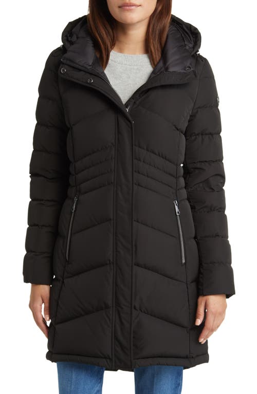 MICHAEL Michael Kors Hooded 650 Fill Power Down Puffer Jacket in Black