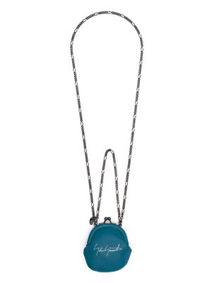 Discord Yohji Yamamoto leather coin-purse necklace - Blue
