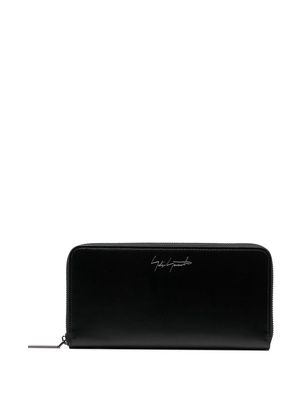 Discord Yohji Yamamoto logo-print leather wallet - Black