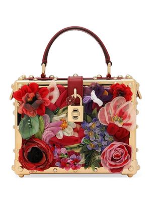 Dolce & Gabbana Dolce Box floral-appliqué tote bag - Red