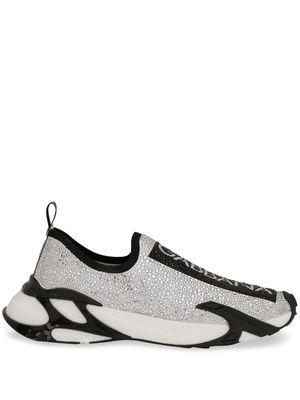 Dolce & Gabbana Fast rhinestone-embellished sneakers - White