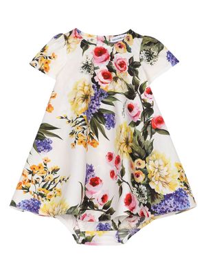 Dolce & Gabbana Kids floral-print cotton dress - Yellow