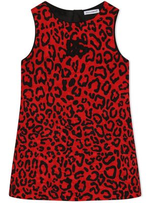 Dolce & Gabbana Kids leopard-print shift dress - Red
