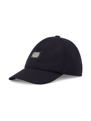 Dolce & Gabbana Kids logo-plaque baseball cap - Blue