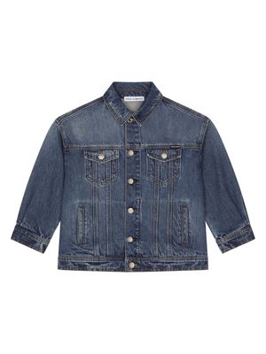 Dolce & Gabbana Kids logo-print cotton denim jacket - Black