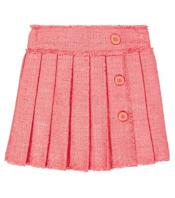 Dolce & Gabbana Kids Pleated cotton-blend tweed skirt