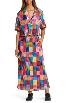 Dressed in Lala Est La Vie Plissé Button-Up Shirt & Skirt Set in Fun House
