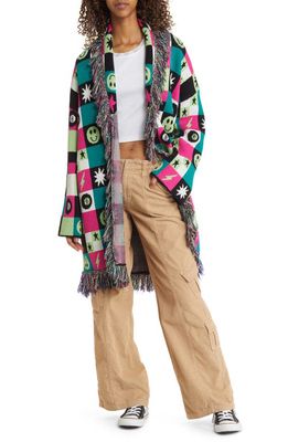 Dressed in Lala Not Made To Be Subtle Luxe Fringe Cardigan in Teal