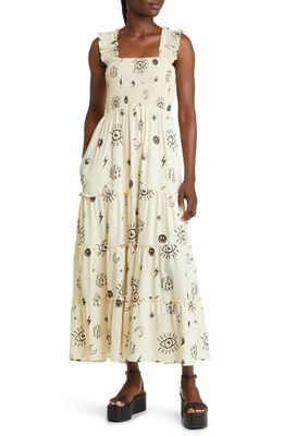 Dressed in Lala Rule Breaker Smocked Maxi Sundress in This Is Your Sign