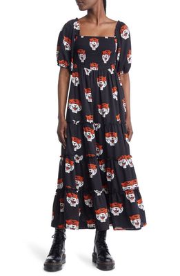 Dressed in Lala Smocked Maxi Dress in Black Tigress