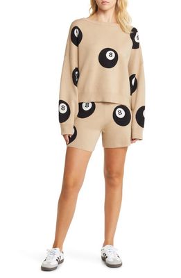 Dressed in Lala The Future Is Now Sweater & Shorts Set in Tan