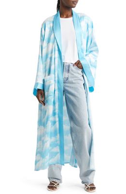 Dressed in Lala Tie Waist Satin Overlay in Clouds