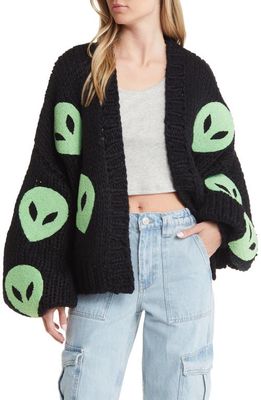 Dressed in Lala Visionary Alien Cardigan in Black