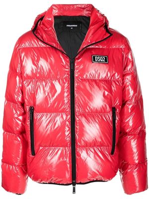 Dsquared2 logo patch hooded jacket