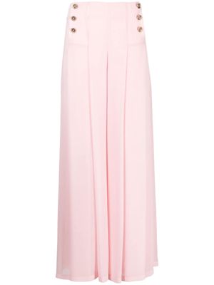 Edward Achour Paris button-detailed wide leg trousers - Pink