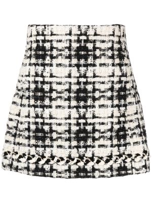 Edward Achour Paris check tweed A-line skirt - Black