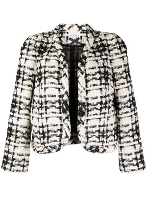 Edward Achour Paris open-front tweed cropped jacket - Black