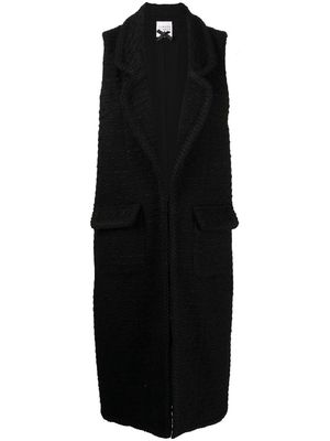 Edward Achour Paris sleeveless V-neck coat - Black