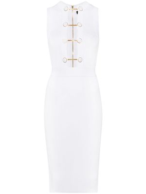 Elisabetta Franchi chain-link knitted midi dress - White