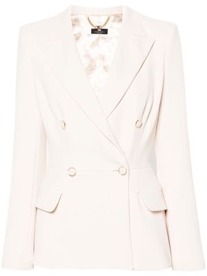 Elisabetta Franchi crepe double-breasted blazer - Neutrals