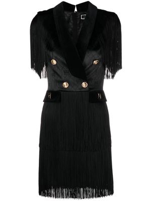 Elisabetta Franchi double-breasted fringed minidress - Black