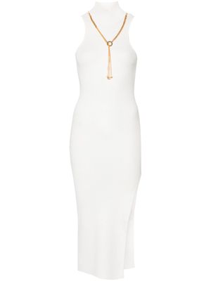 Elisabetta Franchi fine-ribbed midi dress - White