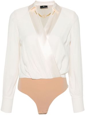 Elisabetta Franchi logo-plaque bodysuit - Neutrals