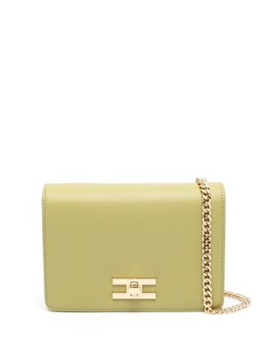 Elisabetta Franchi logo-plaque cross body bag - Green