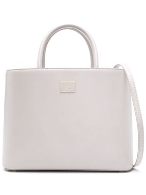 Elisabetta Franchi medium logo-palque tote bag - Neutrals