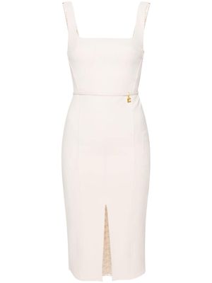 Elisabetta Franchi square-neck cady midi dress - Neutrals