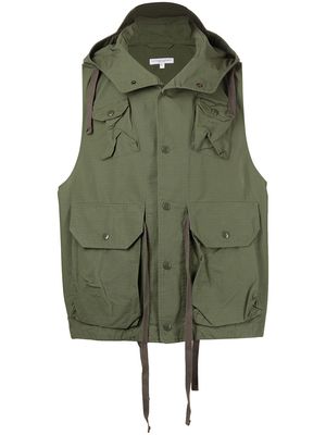 Engineered Garments Field stripe-detail gilet - Green