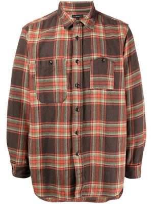 Engineered Garments plaid-patterned flannel shirt - Orange