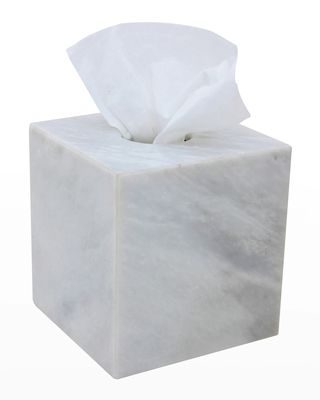 Eris Collection Pearl White Marble Tissue Box Holder