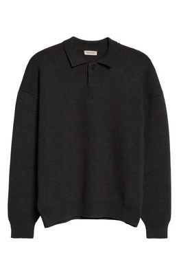Fear of God Eternal Virgin Merino Wool Polo Sweater in Black Heather