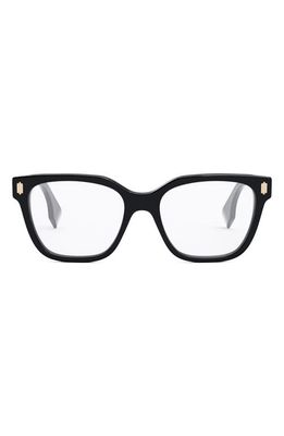 Fendi Bold 54mm Square Optical Glasses in Shiny Black