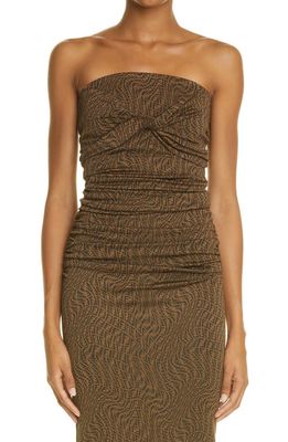 Fendi x Sarah Coleman FF Vertigo Twist Front Tube Top in Tobacco