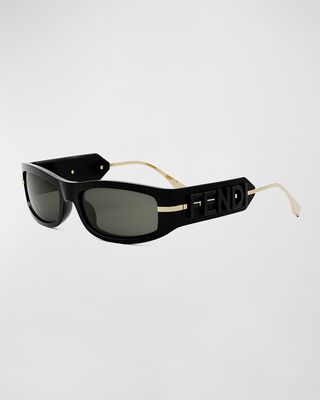 Fendigraphy Curved Square Acetate Sunglasses