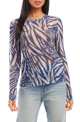 FIFTEEN TWENTY Abstract Print Mesh Top