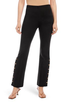 FIFTEEN TWENTY Button Hem Straight Leg Pants in Black