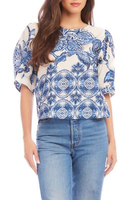 FIFTEEN TWENTY Floral Scarf Print Cotton Top
