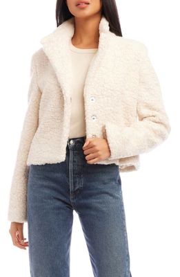 FIFTEEN TWENTY High Pile Fleece Crop Jacket in Natural