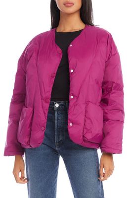 FIFTEEN TWENTY Modern Quilted Puffer Jacket in Magenta
