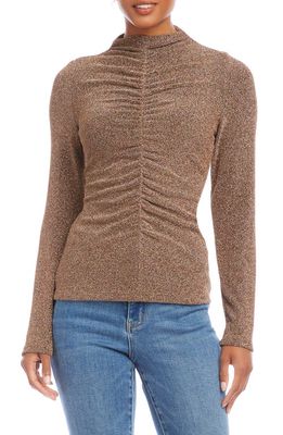 FIFTEEN TWENTY Ruched Metallic Top in Cop