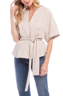 FIFTEEN TWENTY Stripe Belted Top